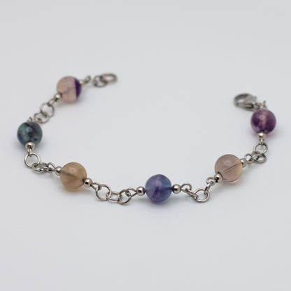 Rainbow Fluorite Beaded Bracelet