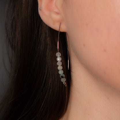 Aquamarine Wire Threader Earrings