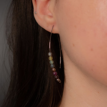 Ruby & Sapphire Wire Threader Earrings