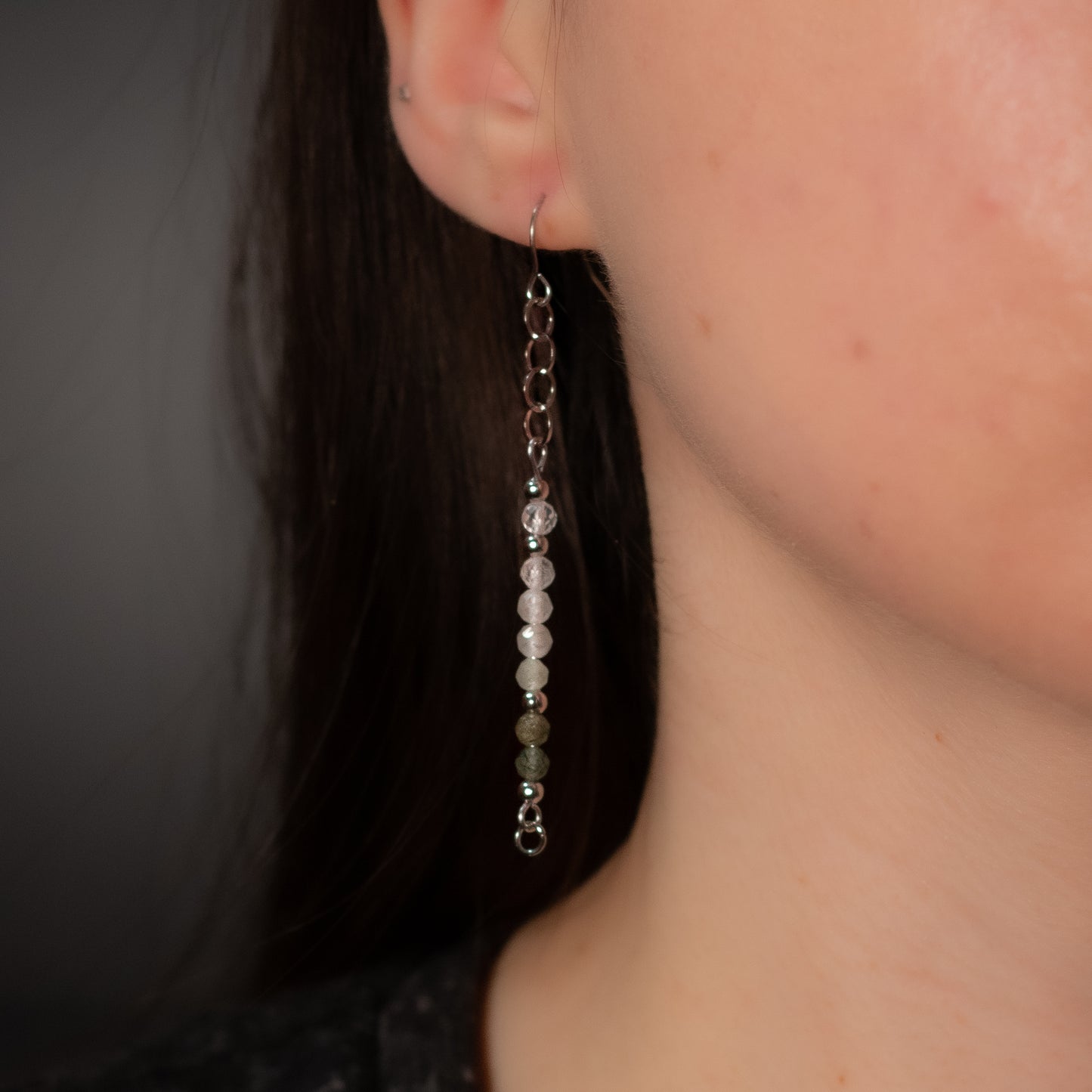 Green Rutile Quartz Drop Earrings