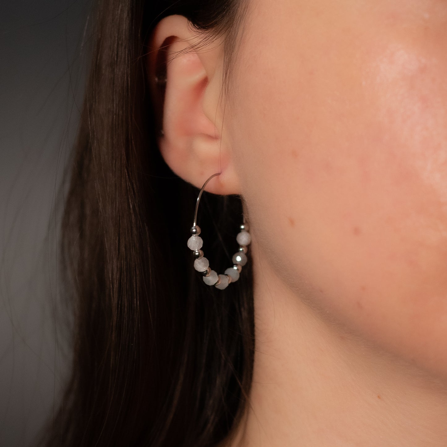 Aquamarine Hoop Earrings