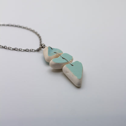 Lake Erie Blue Beach Pottery Trio Necklace