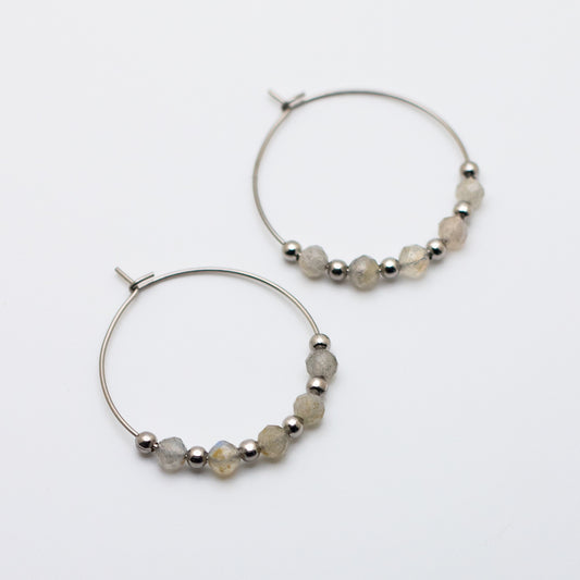 Labradorite Hoop Earrings