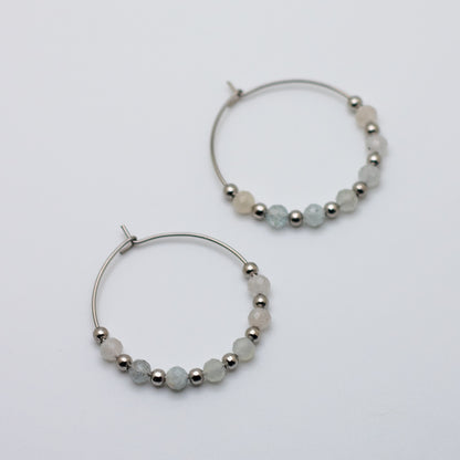 Aquamarine Hoop Earrings