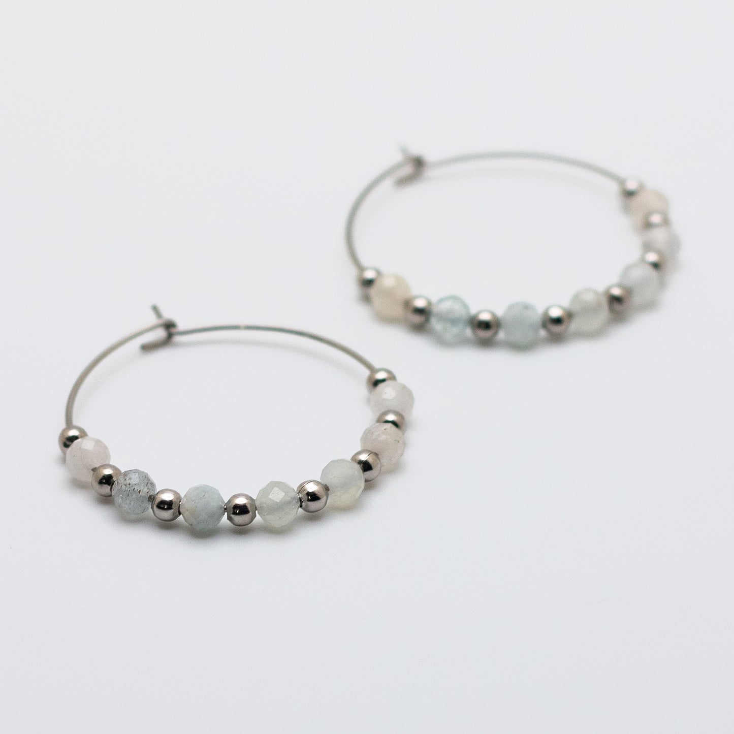 Aquamarine Hoop Earrings