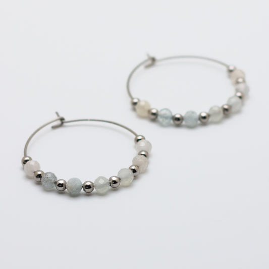 Aquamarine Hoop Earrings