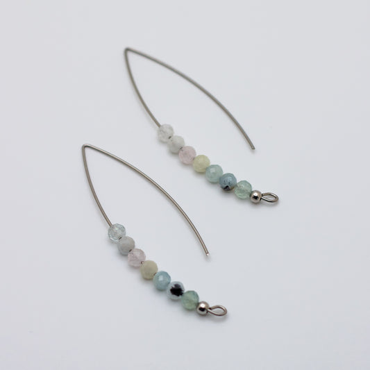 Aquamarine Wire Threader Earrings