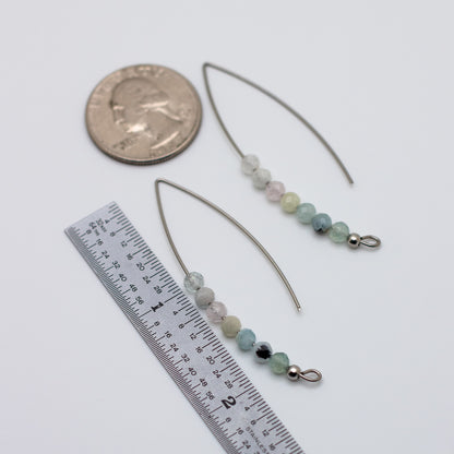 Aquamarine Wire Threader Earrings