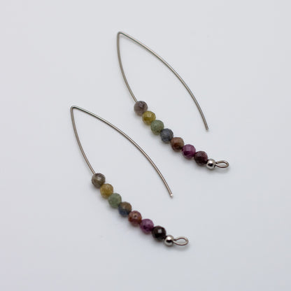 Ruby & Sapphire Wire Threader Earrings