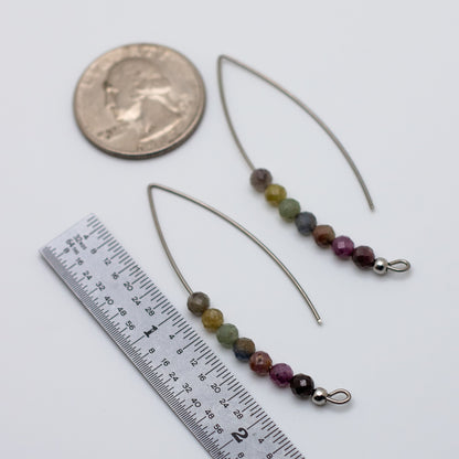 Ruby & Sapphire Wire Threader Earrings