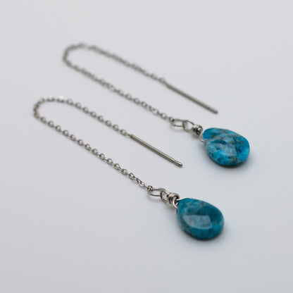 Apatite Chain Threader Earrings