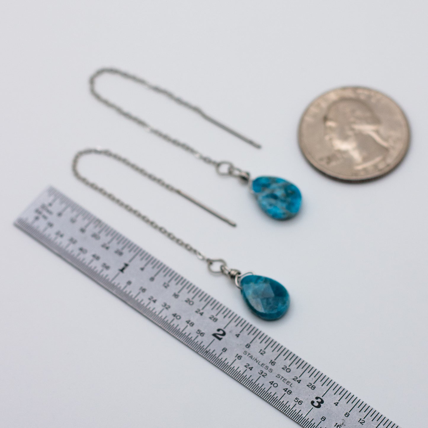 Apatite Chain Threader Earrings