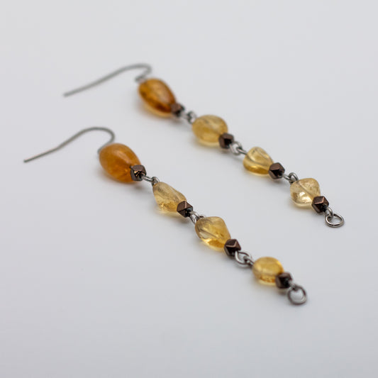 Citrine and Bronzite Drop Earrings