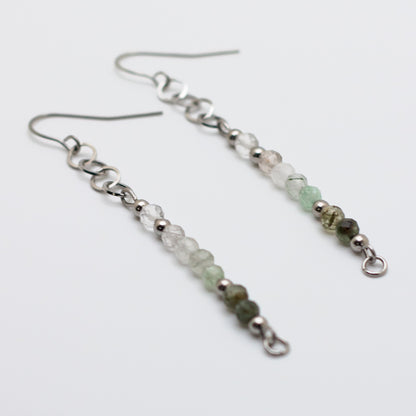 Green Rutile Quartz Drop Earrings