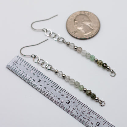 Green Rutile Quartz Drop Earrings