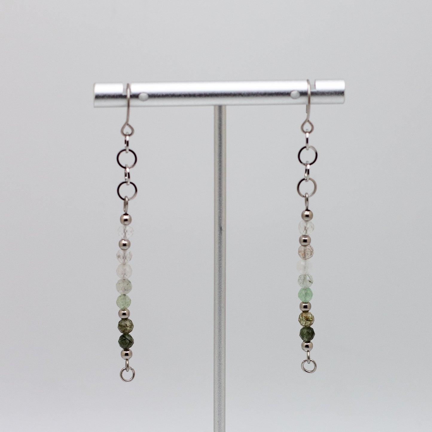 Green Rutile Quartz Drop Earrings