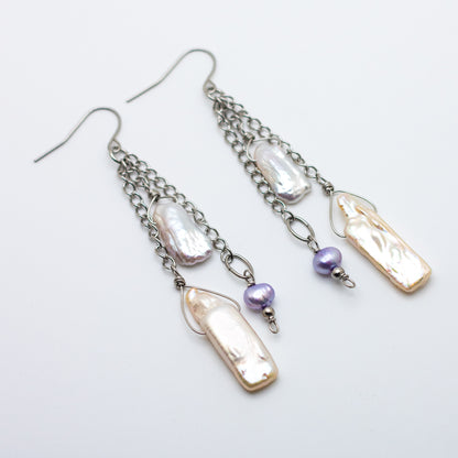Cascading Keshi Pearl Earrings