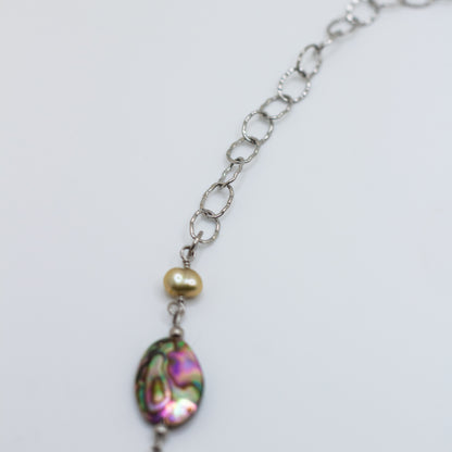 Abalone & Olive Freshwater Pearl Necklace