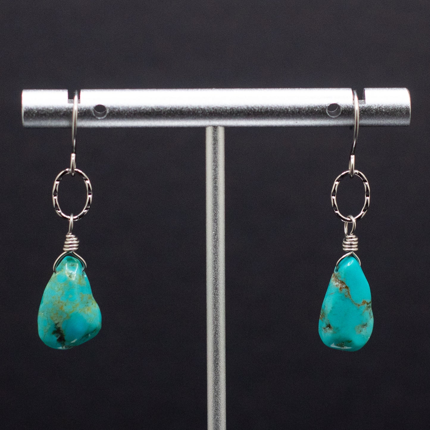 Turquoise Teardrop Link Earrings