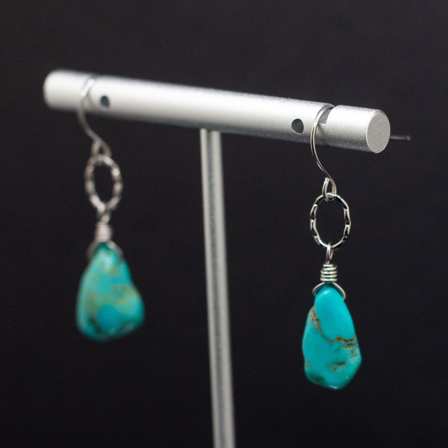Turquoise Teardrop Link Earrings