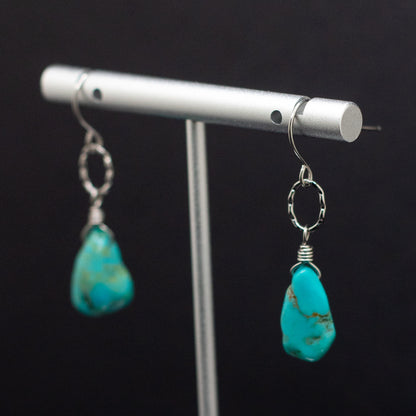 Turquoise Teardrop Link Earrings