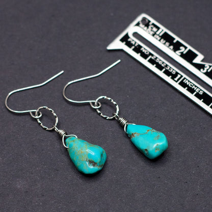 Turquoise Teardrop Link Earrings
