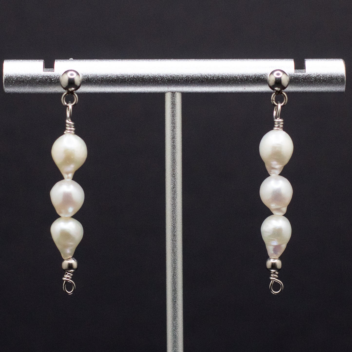 The Anna Earrings | Classic Freshwater Pearl Trio Studs