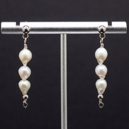 The Anna Earrings | Classic Freshwater Pearl Trio Studs