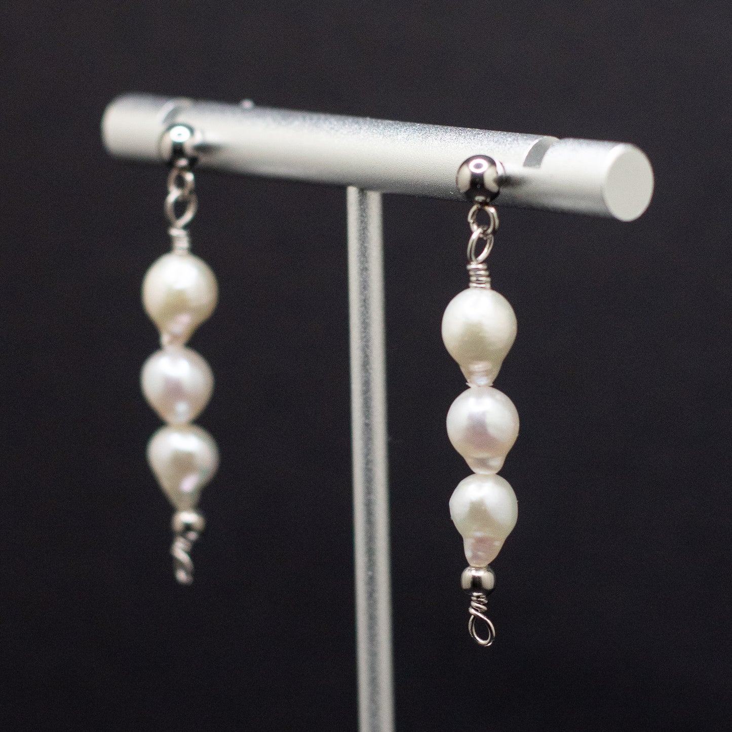 The Anna Earrings | Classic Freshwater Pearl Trio Studs