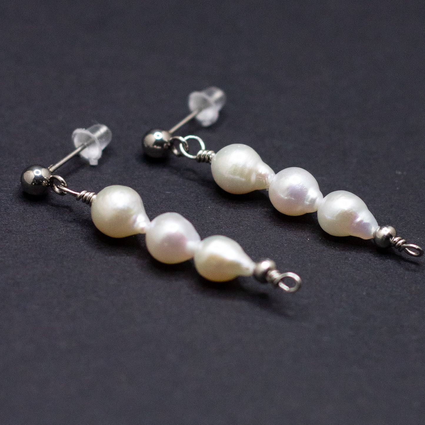The Anna Earrings | Classic Freshwater Pearl Trio Studs