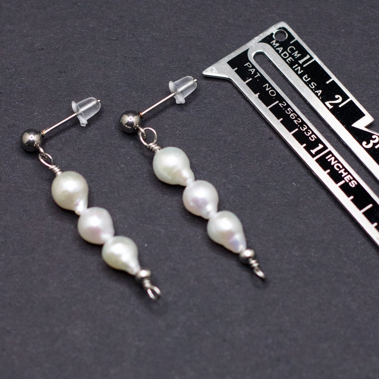 The Anna Earrings | Classic Freshwater Pearl Trio Studs