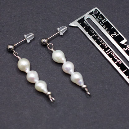 The Anna Earrings | Classic Freshwater Pearl Trio Studs