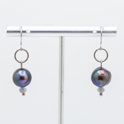Midnight Pearl Drop Earrings