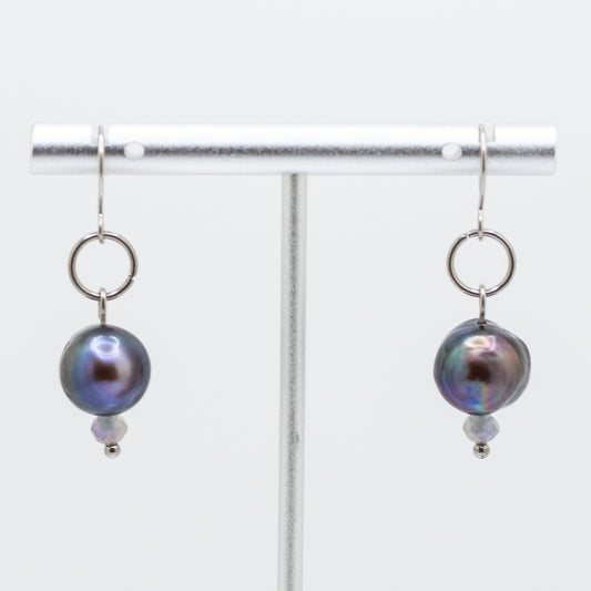 Midnight Pearl Drop Earrings