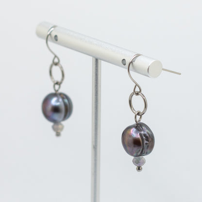 Midnight Pearl Drop Earrings