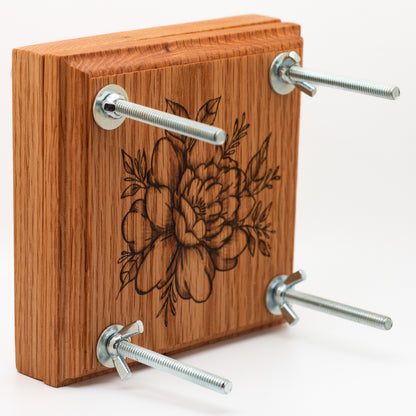 Floral Oak Flower Press 5.5” x 5.5”