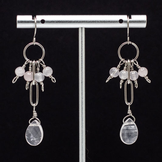 Rose Quartz Charm Earrings