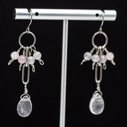 Rose Quartz Charm Earrings