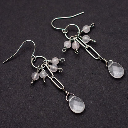 Rose Quartz Charm Earrings