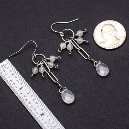 Rose Quartz Charm Earrings