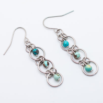 Hubei Turquoise Trio Earrings