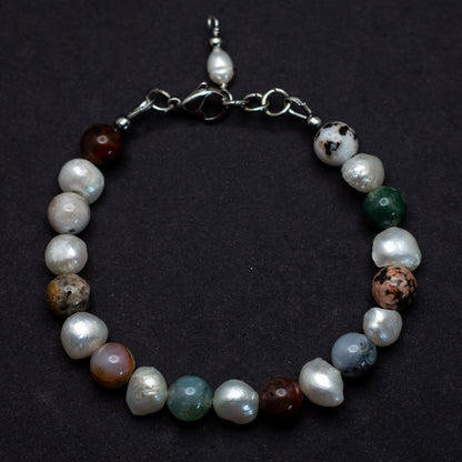 Ocean Jasper & Pearl Bracelet
