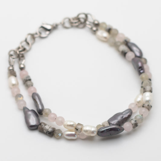 Lavender Keshi Pearl & Gemstone Bracelet