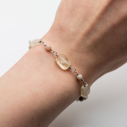 Citrine & Dendritic Opal Bracelet