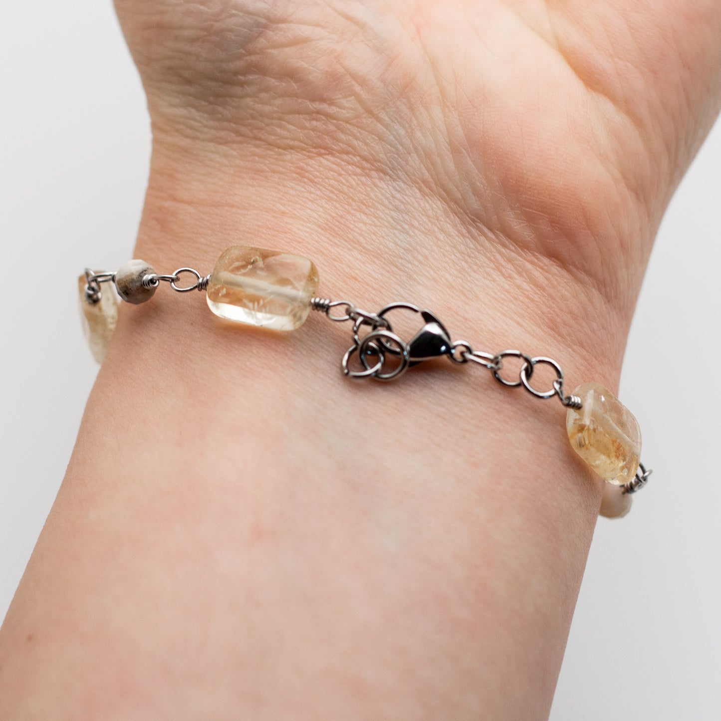 Citrine & Dendritic Opal Bracelet