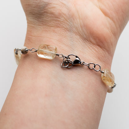 Citrine & Dendritic Opal Bracelet