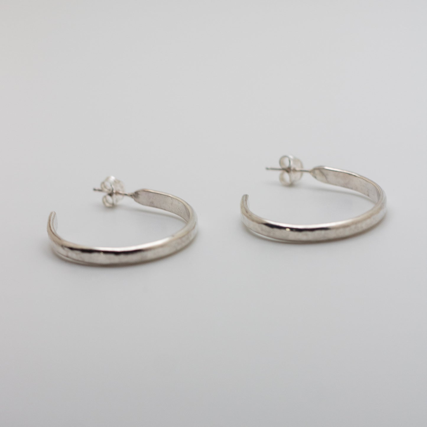 Hammered Sterling Silver Hoop Earrings