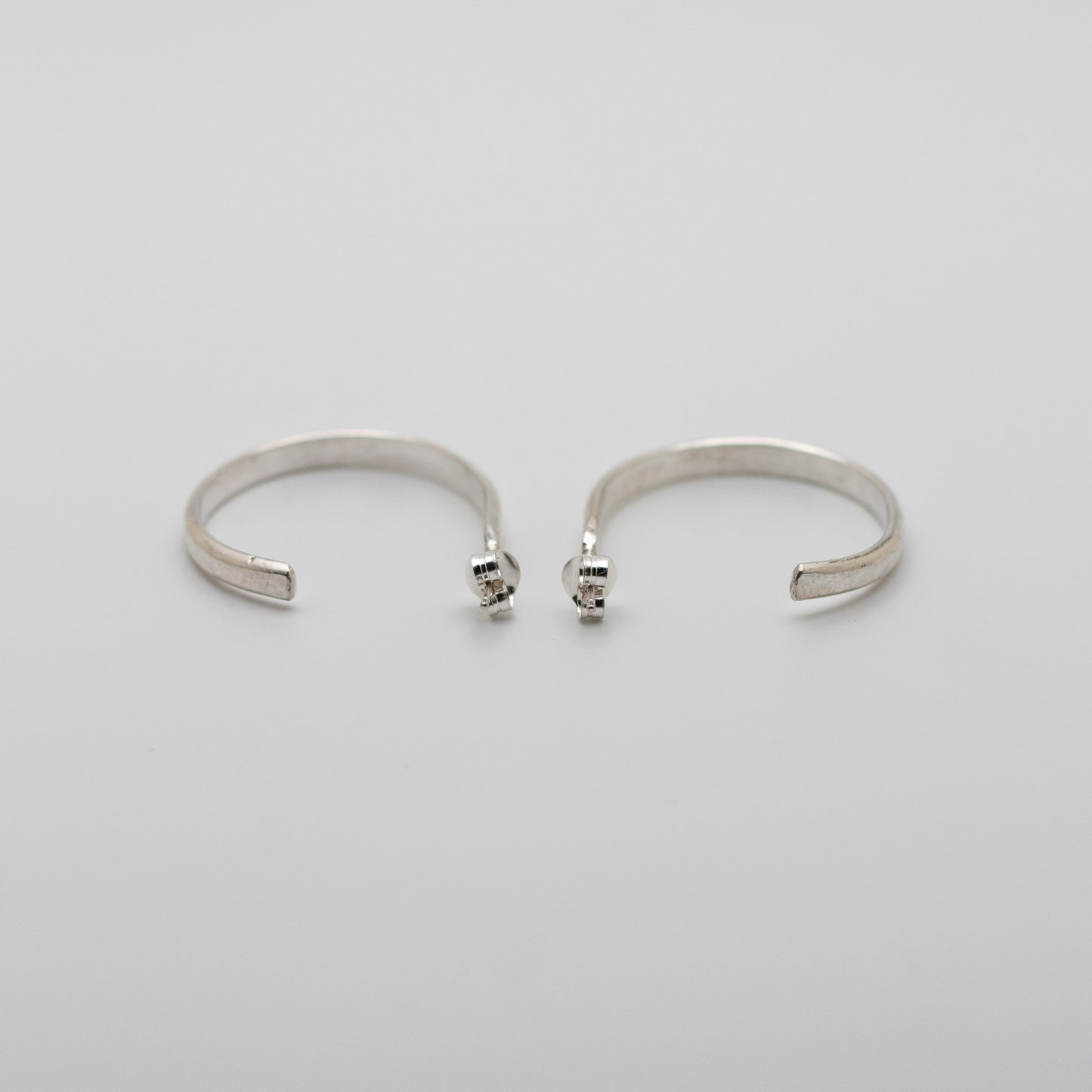 Hammered Sterling Silver Hoop Earrings