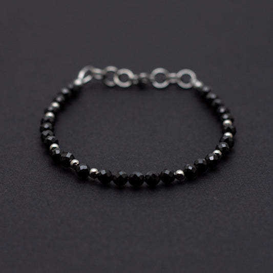 Microfaceted Black Spinel Bracelet