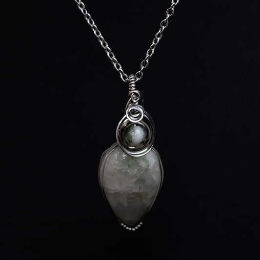 Prehnite Wire Wrap Necklace